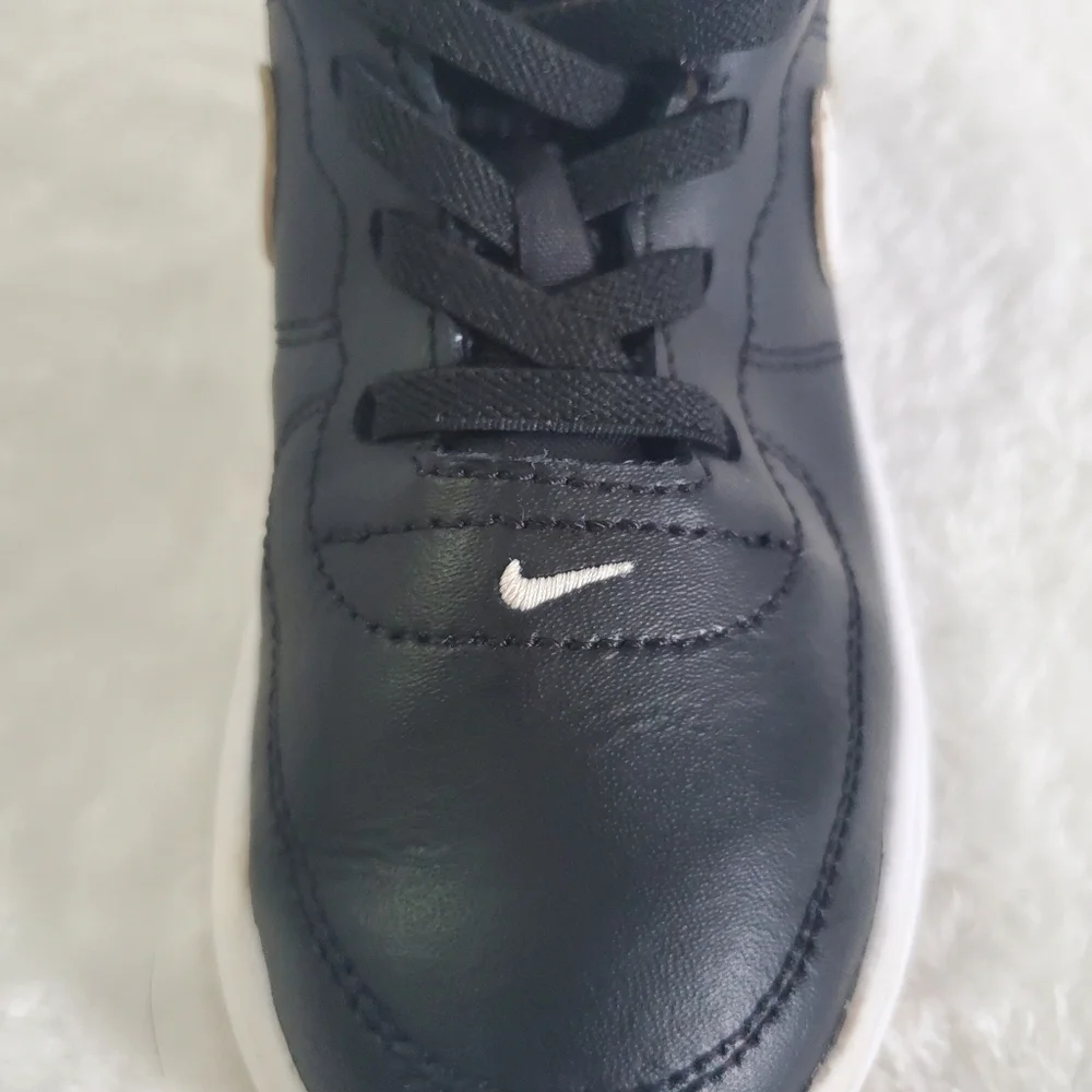 NIKE Force One 1 Leather Black White Sneakers Little Kids Size 10C